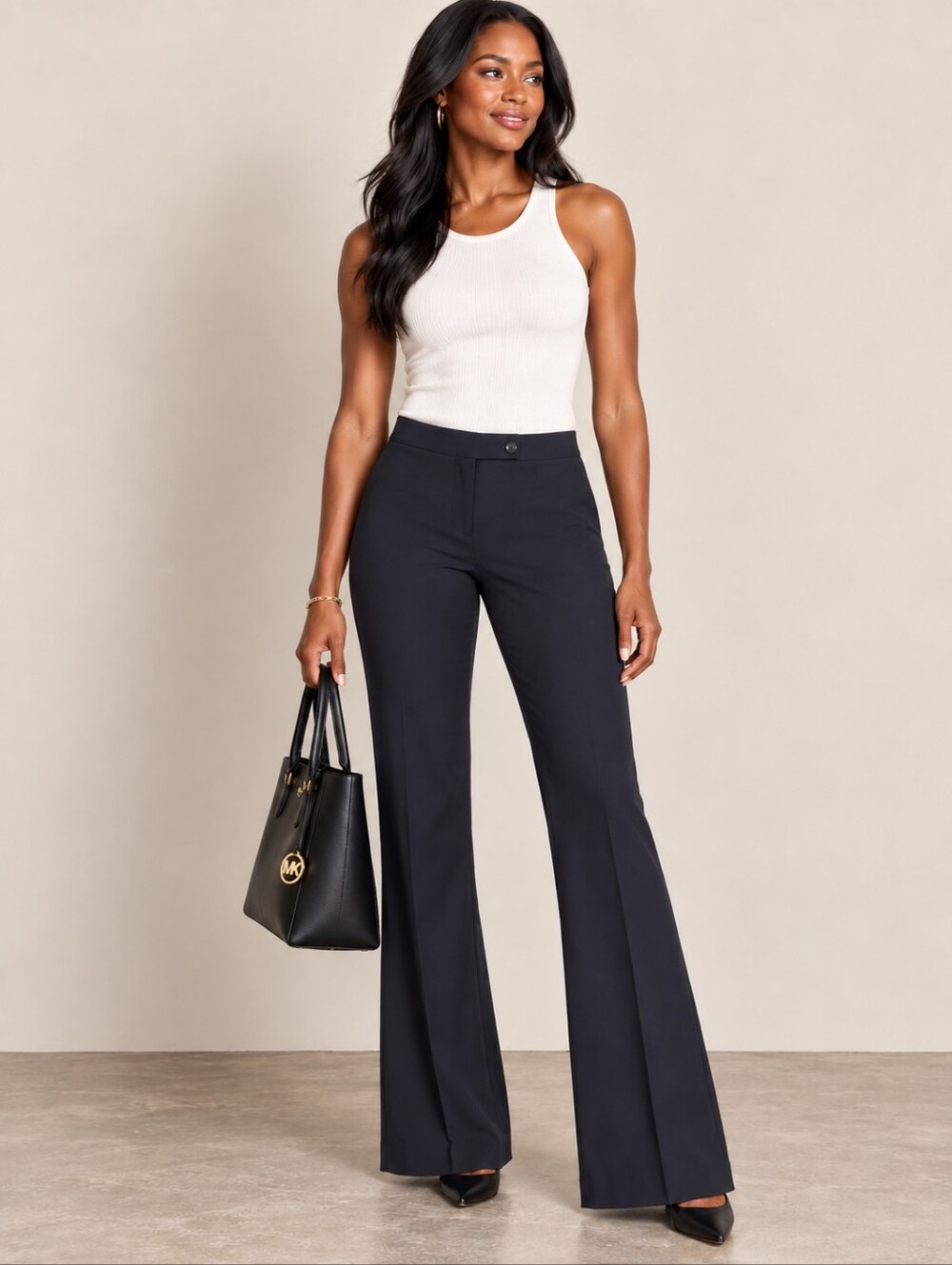❤️ MICHAEL MICHAEL KORS BERKELEY FIT FLARE TROUSERS / PANTS, 6 (28)